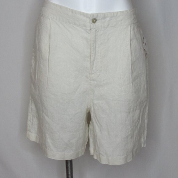 Tahari Pants - Tahari Ivory Linen Shorts 6" Women's XL XLarge New NWT